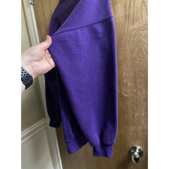 Vintage Banff Canada Vacation Sweater Purple Aqua Green Collar Embroidered Sz L - Picture 15 of 15